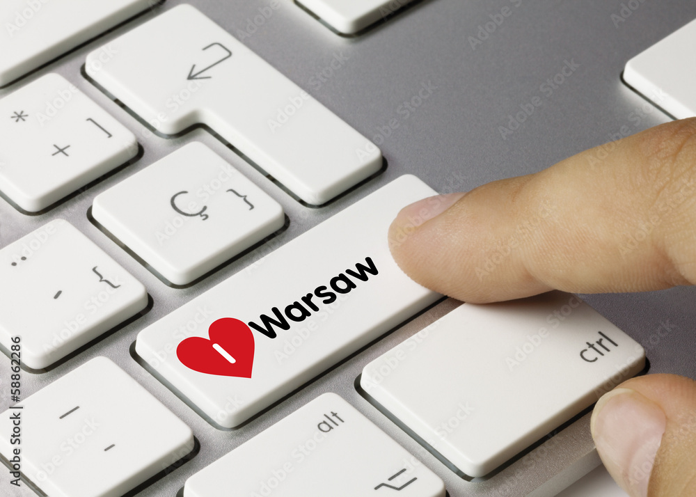 I love Warsaw. Keyboard - obrazy, fototapety, plakaty 