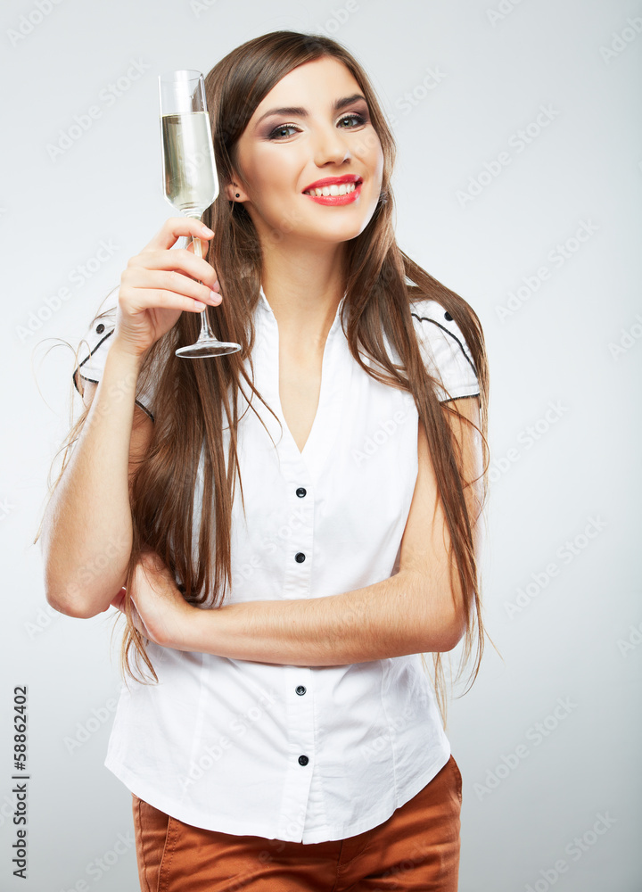 Young celebrating woman Young celebrating woman