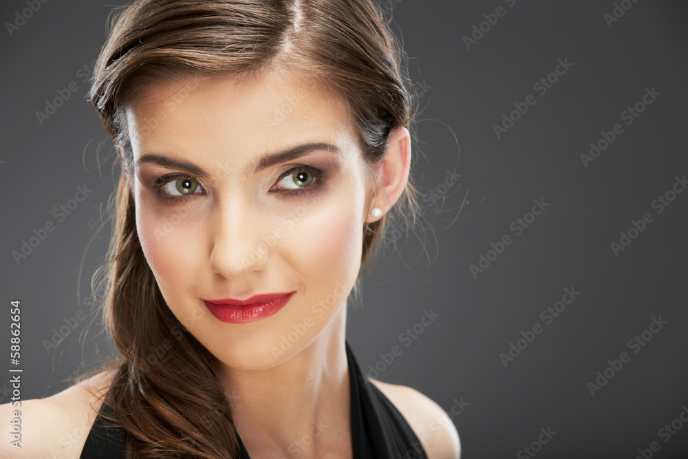 Naklejka premium Close up portrait of a beautiful smile young woman