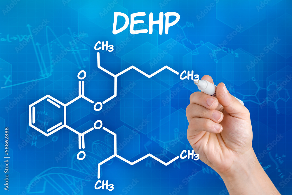 Hand zeichnet chemische Strukturformel von DEHP Hand zeichnet chemische Strukturformel von DEHP