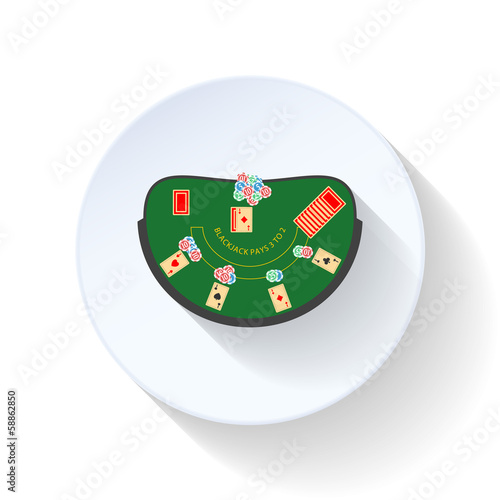 Blackjack table flat icon