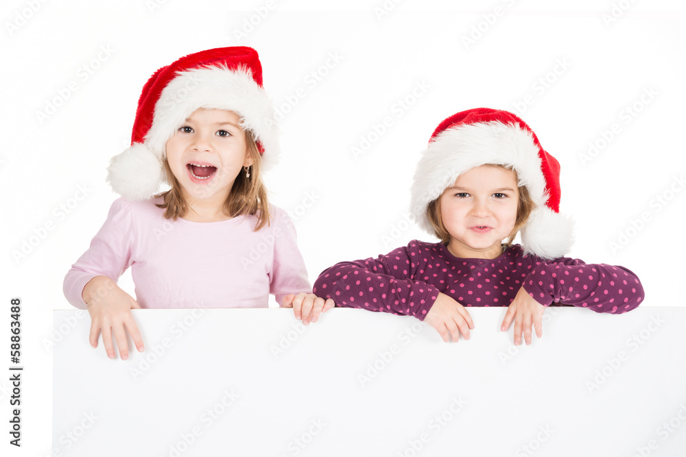 Singende Mädchen mit Nikolausmützen Singende Mädchen mit Nikolausmützen