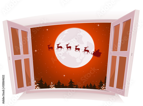 Christmas Landscape Outside The Window