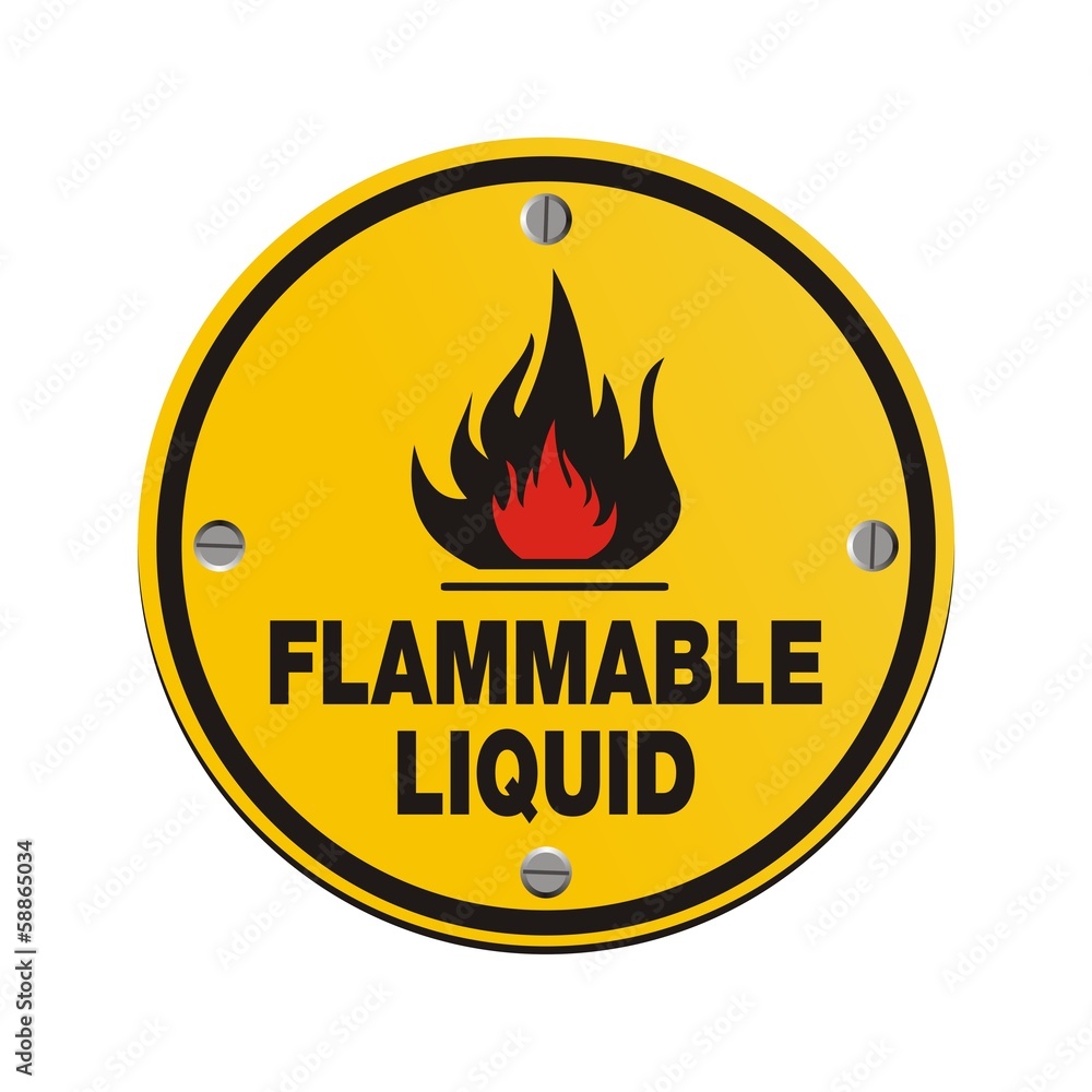 round sign -flammable liquid round sign -flammable liquid