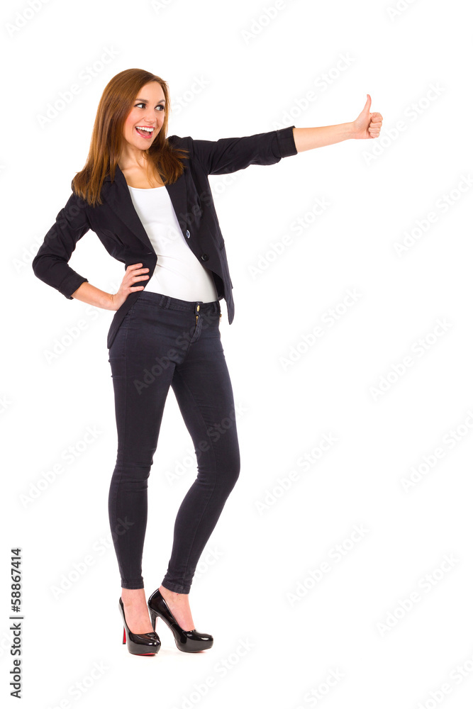 Student showing thumb up. Student showing thumb up.