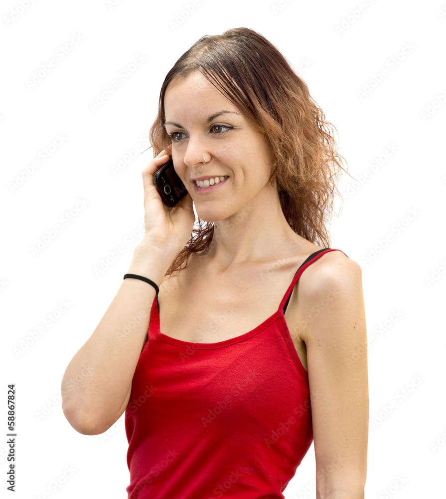 Young girl talking on mobile Young girl talking on mobile
