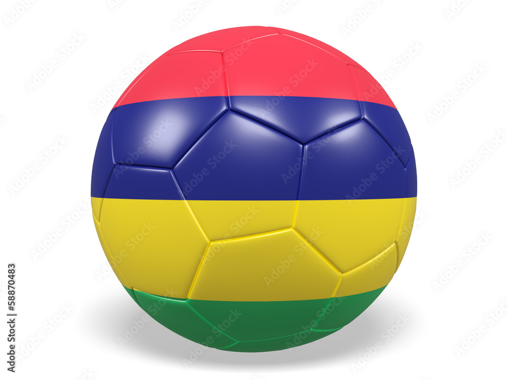 Football/soccer ball with a Mauritius flag. Football/soccer ball with a Mauritius flag.