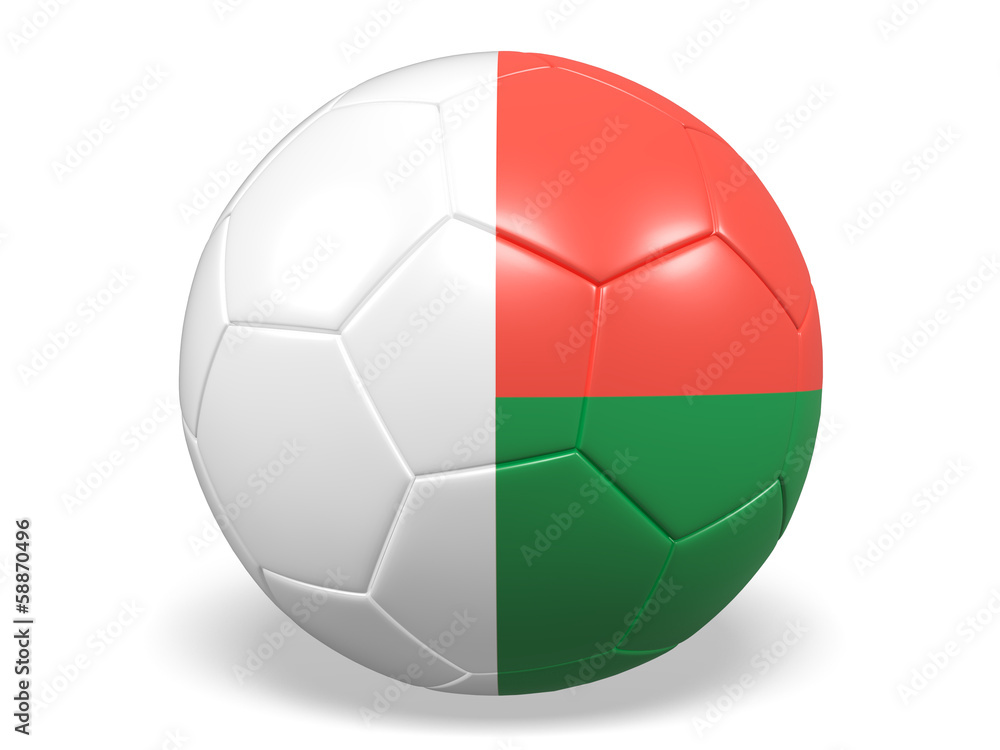 Football/soccer ball with a Madagascar flag.