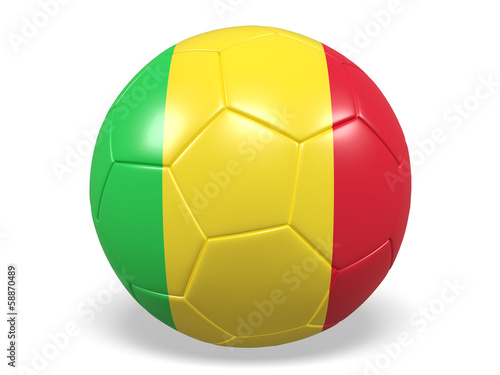 Football soccer ball with a Mali flag.