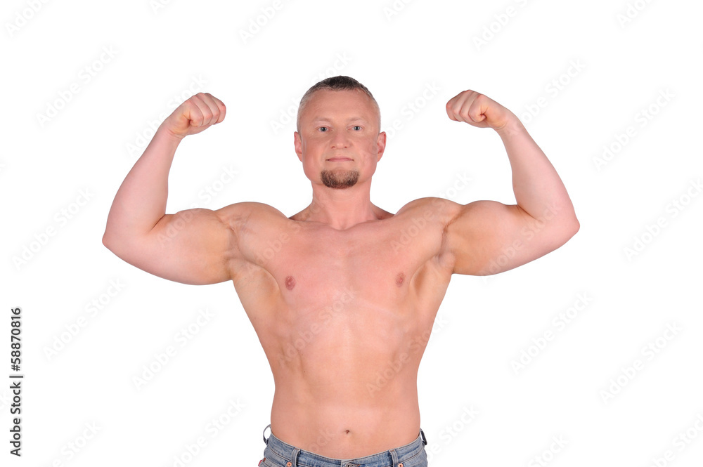 Muscular male body isolated on white background Muscular male body isolated on white background