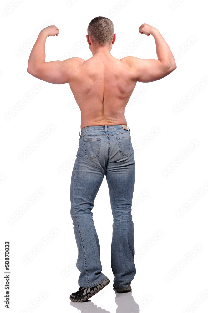 Muscular male body isolated on white background Muscular male body isolated on white background