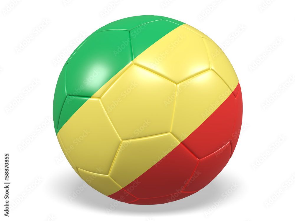 Football/soccer ball with a flag for Republic of Congo Football/soccer ball with a flag for Republic of Congo