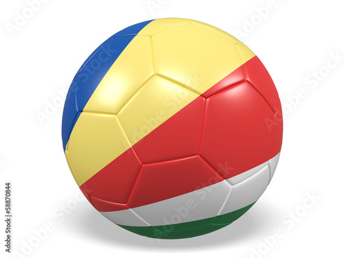 Football soccer ball with a flag for Seychelles