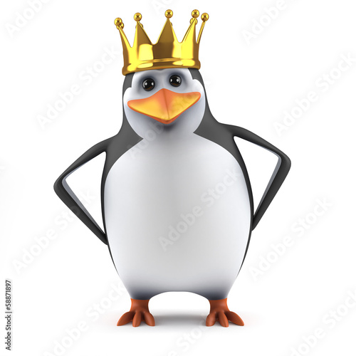Cute penguin is crowned