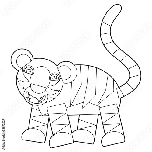 Fototapeta Naklejka Na Ścianę i Meble -  Cartoon wild animal - coloring page for the children