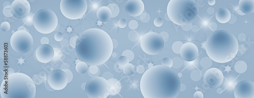 Blue floating bubbles coverphoto with panorama design