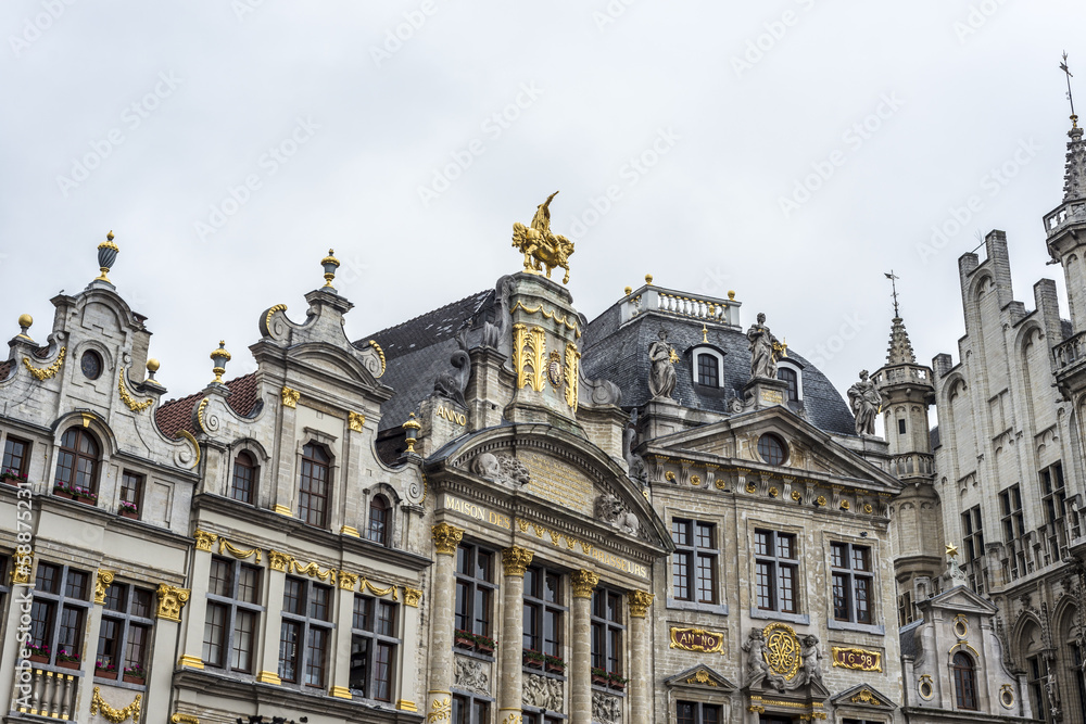 Guildhalls on Grand Place in Brussels, Belgium.