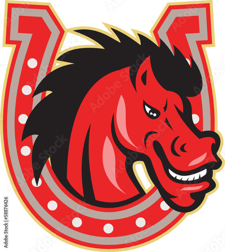 Red Horse Head Horseshoe