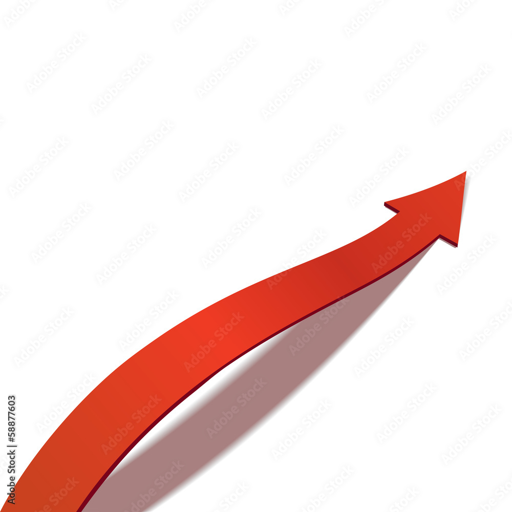 Business Graph, red arrow vector illustration