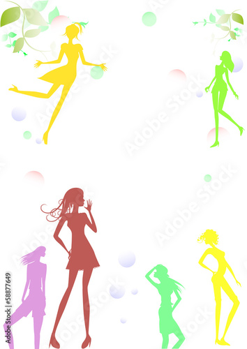 シルエット　女性