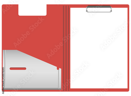 Plastic folder with clip