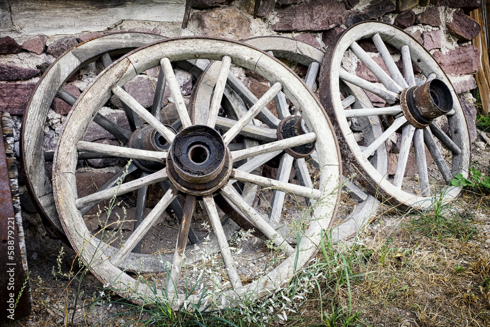 old wagon wheels