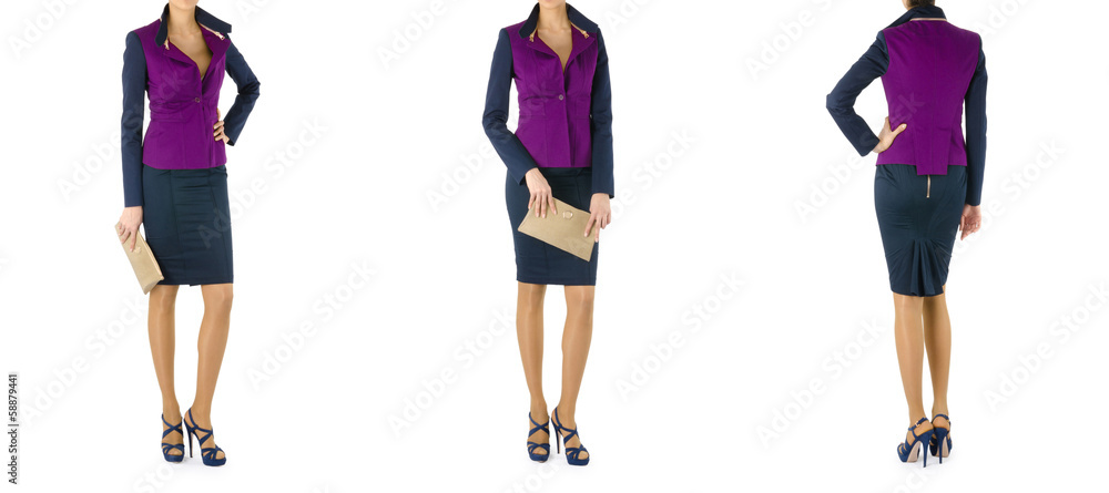 Woman fashion concept isolated on white Woman fashion concept isolated on white