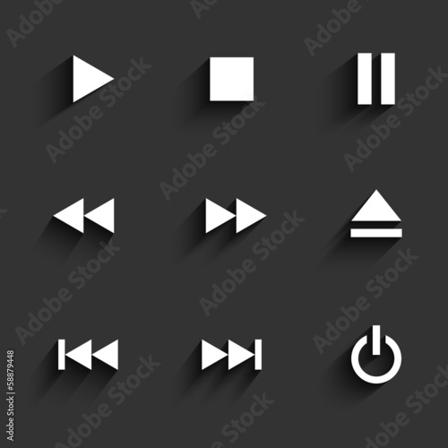 Multimedia icons. Flat design