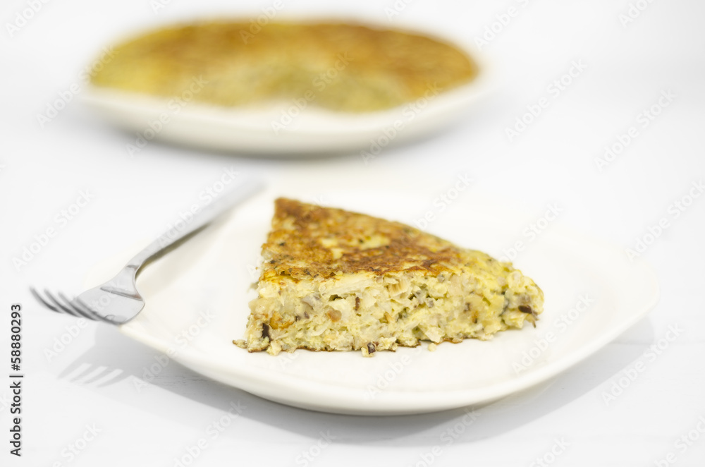 Omelette. Tortilla de patatas, spanish food