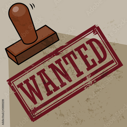 Stamp Wanted, vector illustration