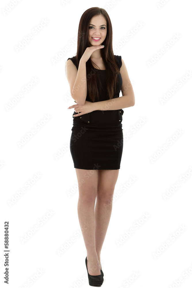 portrait of young beautiful girl with long black hair and clean portrait of young beautiful girl with long black hair and clean