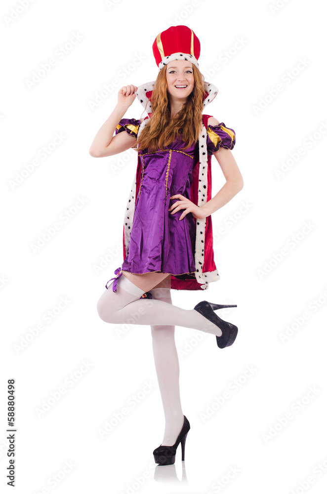 Woman queen isolated on the white background Woman queen isolated on the white background