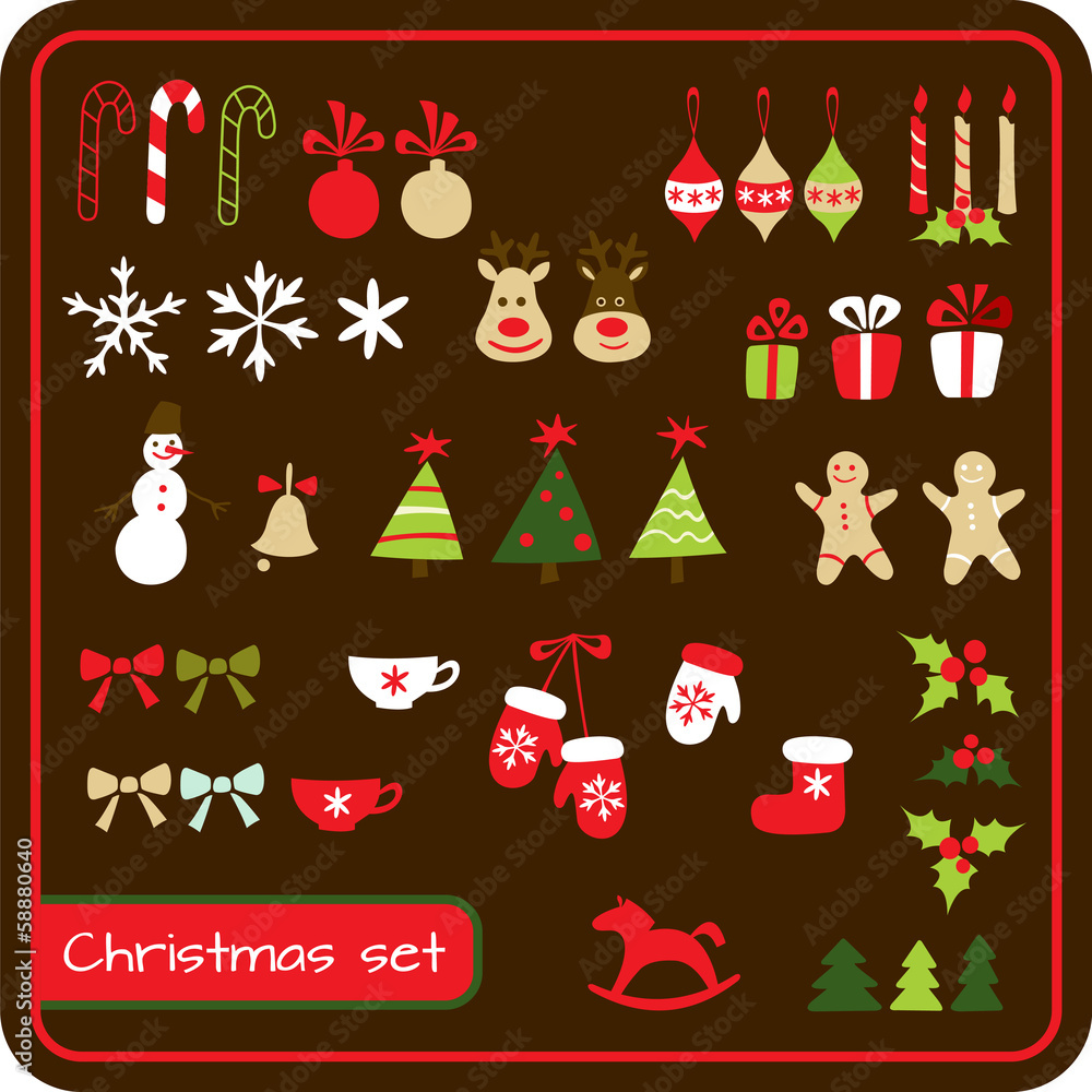 Set of  Christmas graphic elements