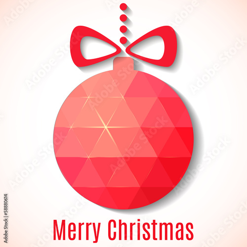 Christmas card with colored ball.