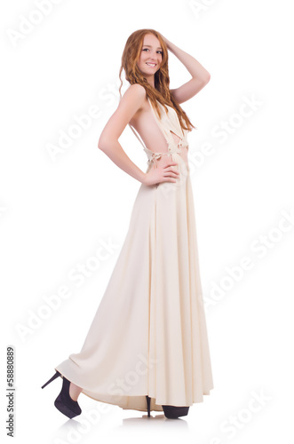 Man in white dress isolated on white