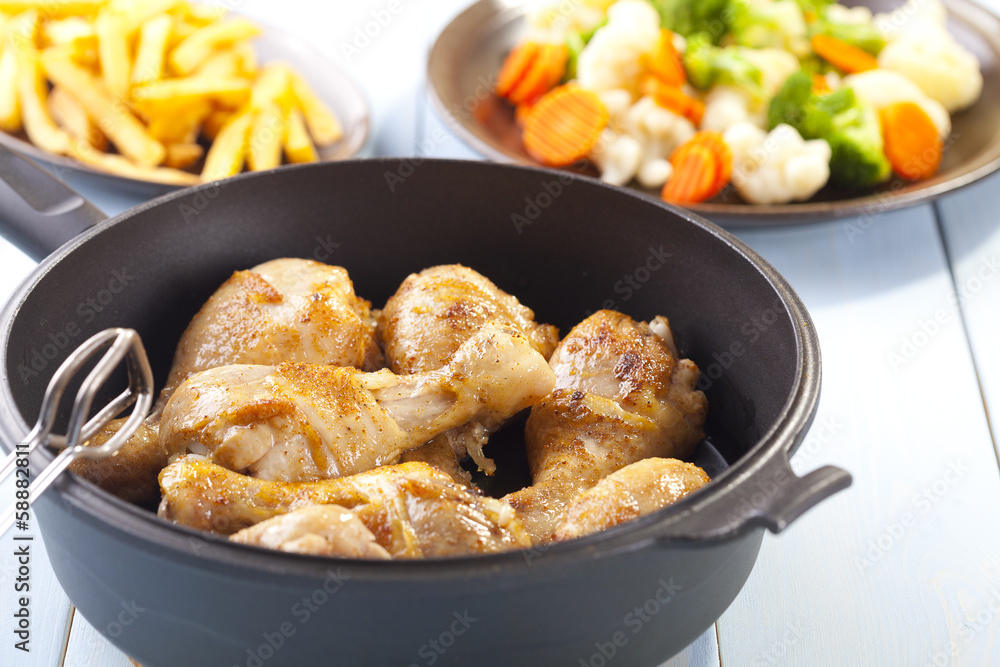 Roasted marinated chicken drumsticks. Roasted marinated chicken drumsticks.