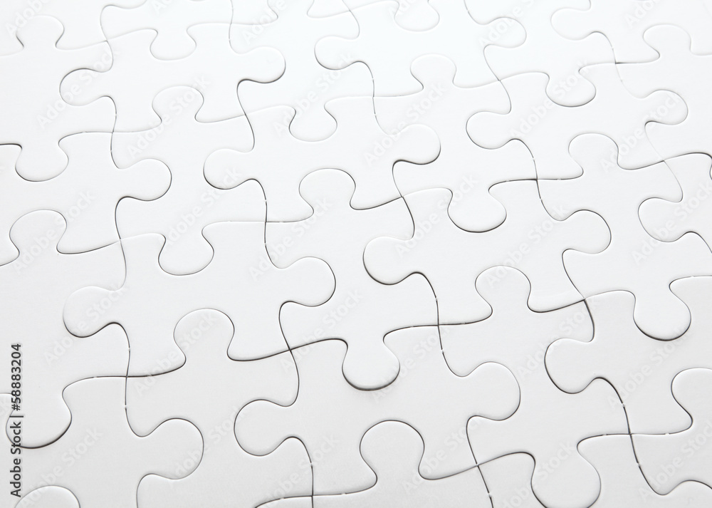 Complete white jigsaw puzzle