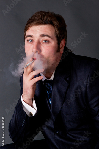 smoking a cigarette
