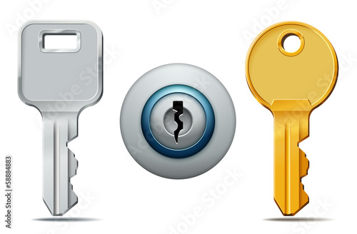 Keys and keyhole icons