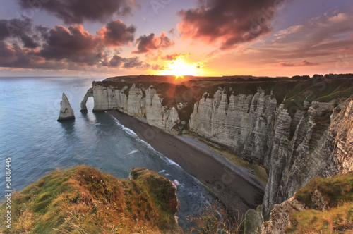 Sunrise over Etretat, France