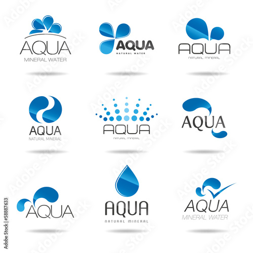 Water design elements. Water icon (aqua)