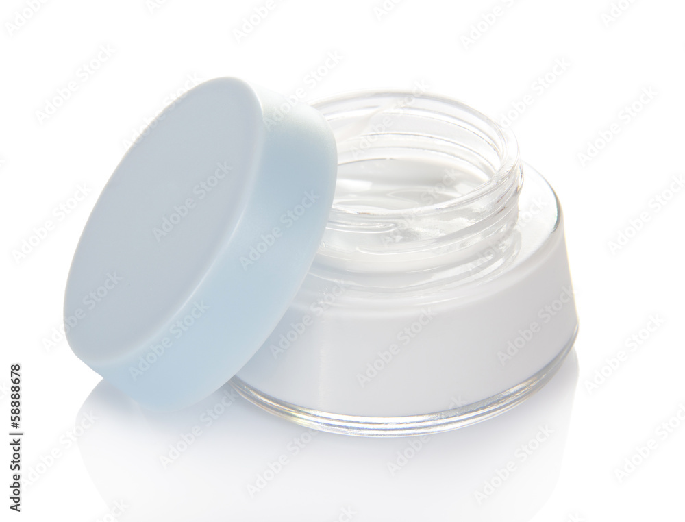 Open jar of cosmetic product