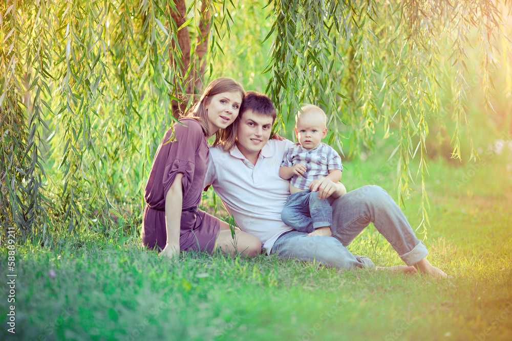 Fototapeta premium Happy young family 43