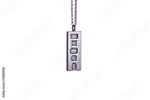 Sterling silver ingot pendant