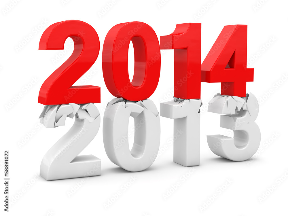 New year 2014 3d render New year 2014 3d render