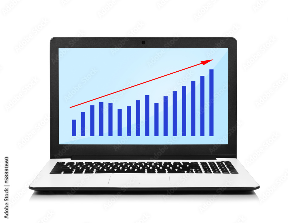 laptop with chart laptop with chart