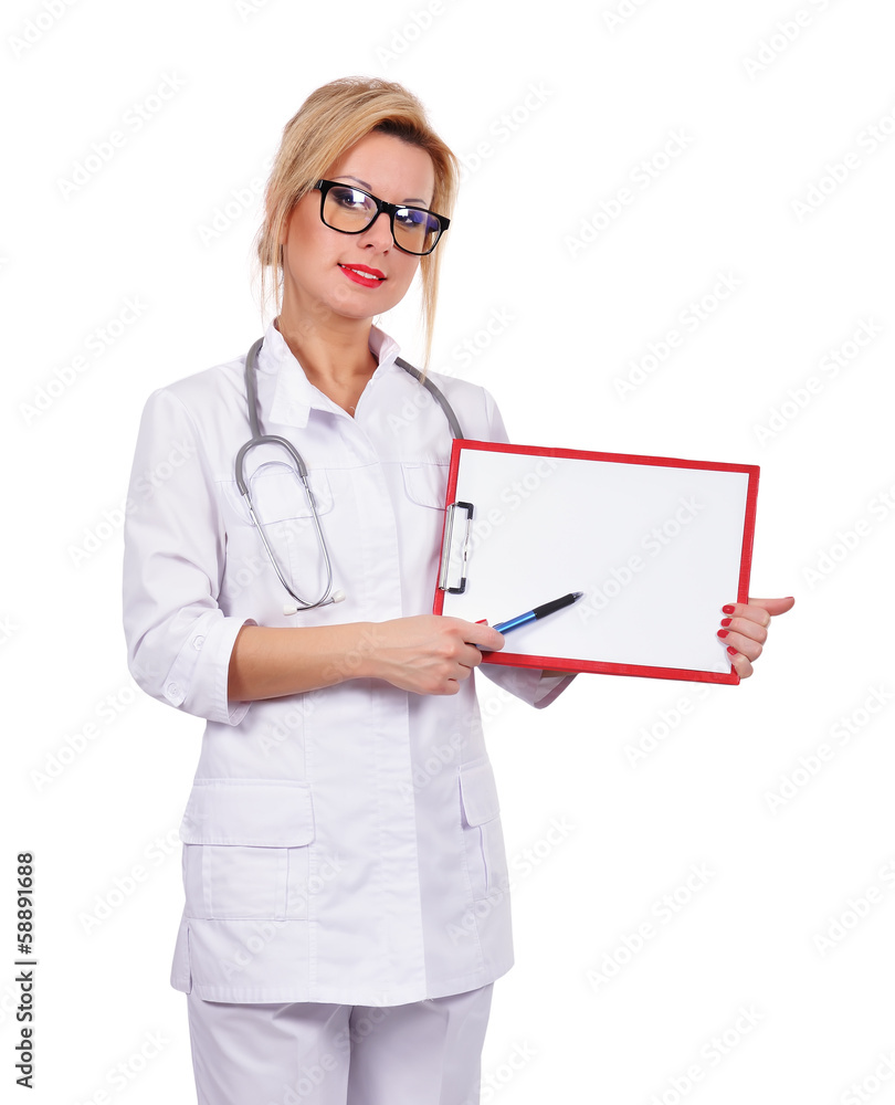 doctor with blank clipboard doctor with blank clipboard