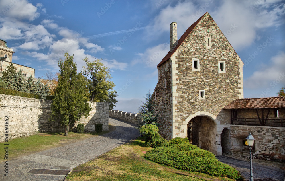 Gate tower in Buda Castle, Budapest, Hungary