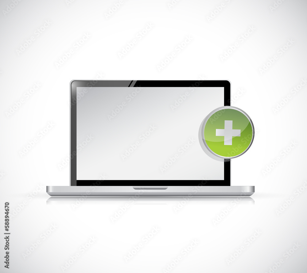 laptop and plus button illustration design laptop and plus button illustration design