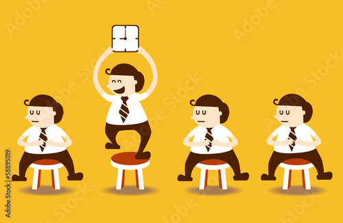 Smart management business man in other business people